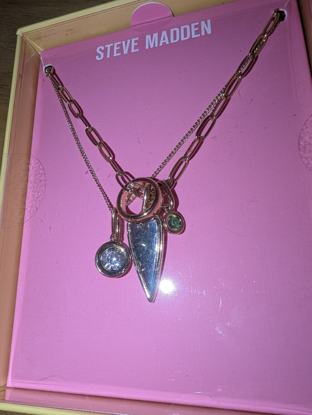 Steve Madden Gold-Tone Layered Charm Necklace with Pendant - Picture 2 of 3